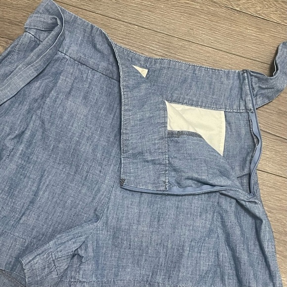 J.Crew Women's Tie-waist short in chambray Blue Style #G5309 cotton Sz 4 - Picture 7 of 9